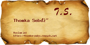 Thomka Sebő névjegykártya